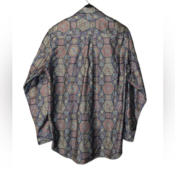 Vintage Nautica Men's Multicolor Geometric Cotton Button Down Shirt Small - Picture 2 of 4